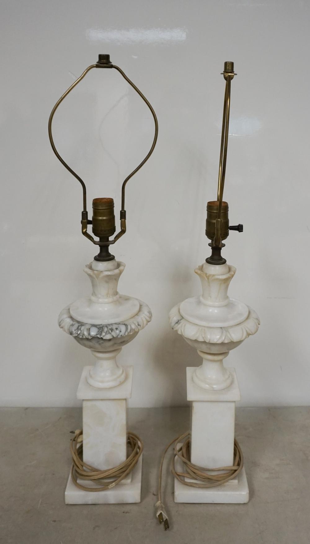 PAIR ITALIAN ALABASTER TABLE LAMPS,