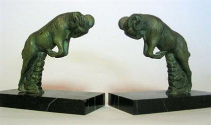 Pair of Bronze rams after moreau 4a19c