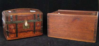 Two wooden boxes    One with painted