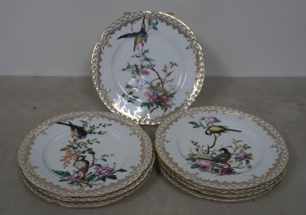 EIGHT LIMOGES ORNITHOLOGICAL AND