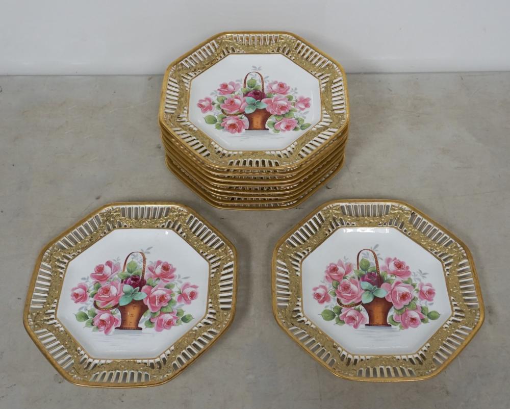 SET OF 10 EUROPEAN CERAMIC OCTAGONAL 2e5087