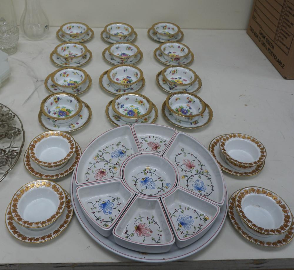 TWELVE SAXE AND FOUR LIMOGES GILT 2e5149