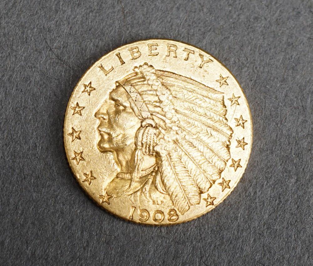 U.S. INDIAN HEAD 1908 $2-1/2 DOLLAR