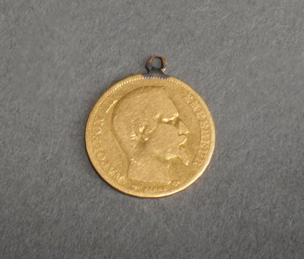 1856 TWENTY FRANC GOLD COIN (SOLDERED)1856