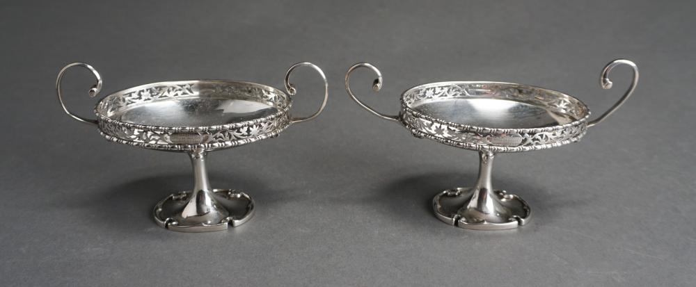 PAIR ENGLISH STERLING SILVER COMPOTES  2e51d6