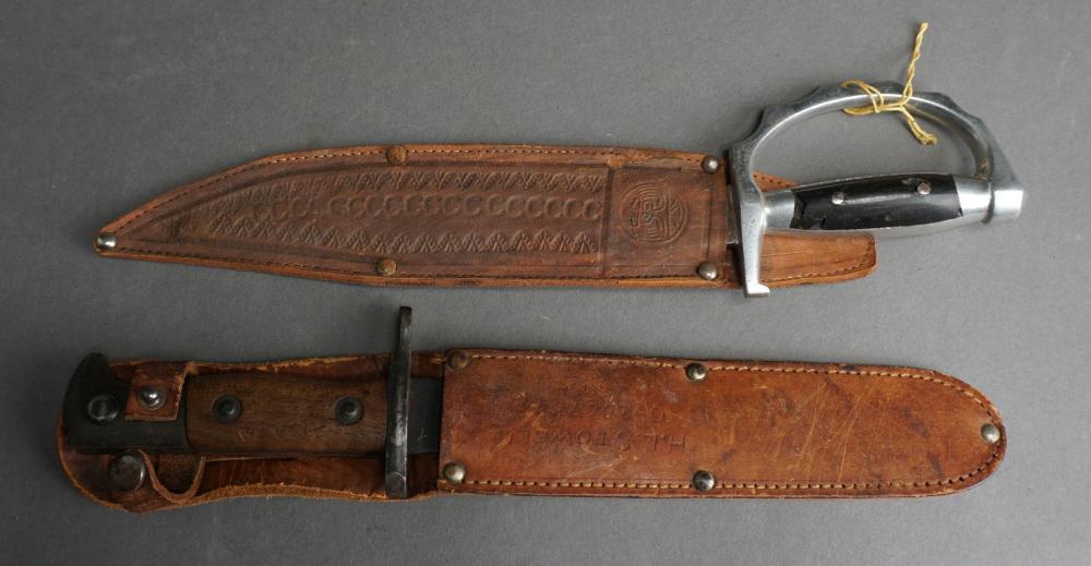 WWII MILITARY KNIVES WITH LEATHER 2e51de
