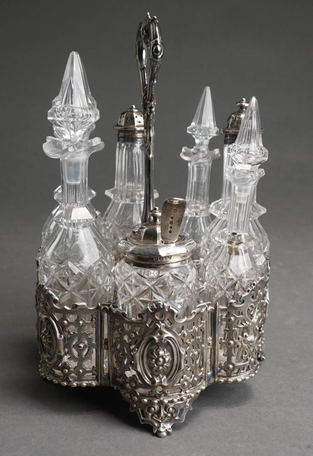 ENGLISH SILVER-PLATED AND CUT GLASS