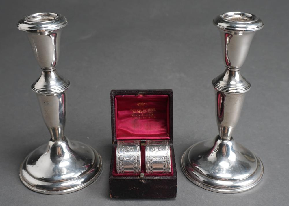 PAIR WEIGHTED STERLING SILVER CANDLESTICKS