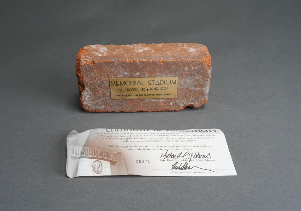 BRICK FROM MEMORIAL STADIUM BALTIMORE 2e522c