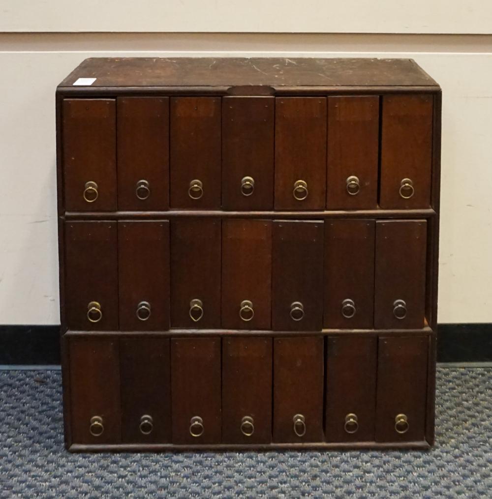 WOODRUFF'S WALNUT 21-DRAWER FILE