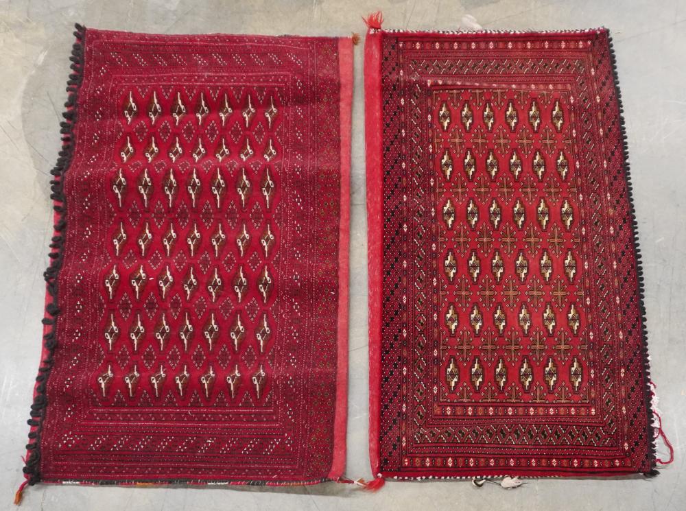 TWO TURKMEN CHUVAL RUGS, LARGER: