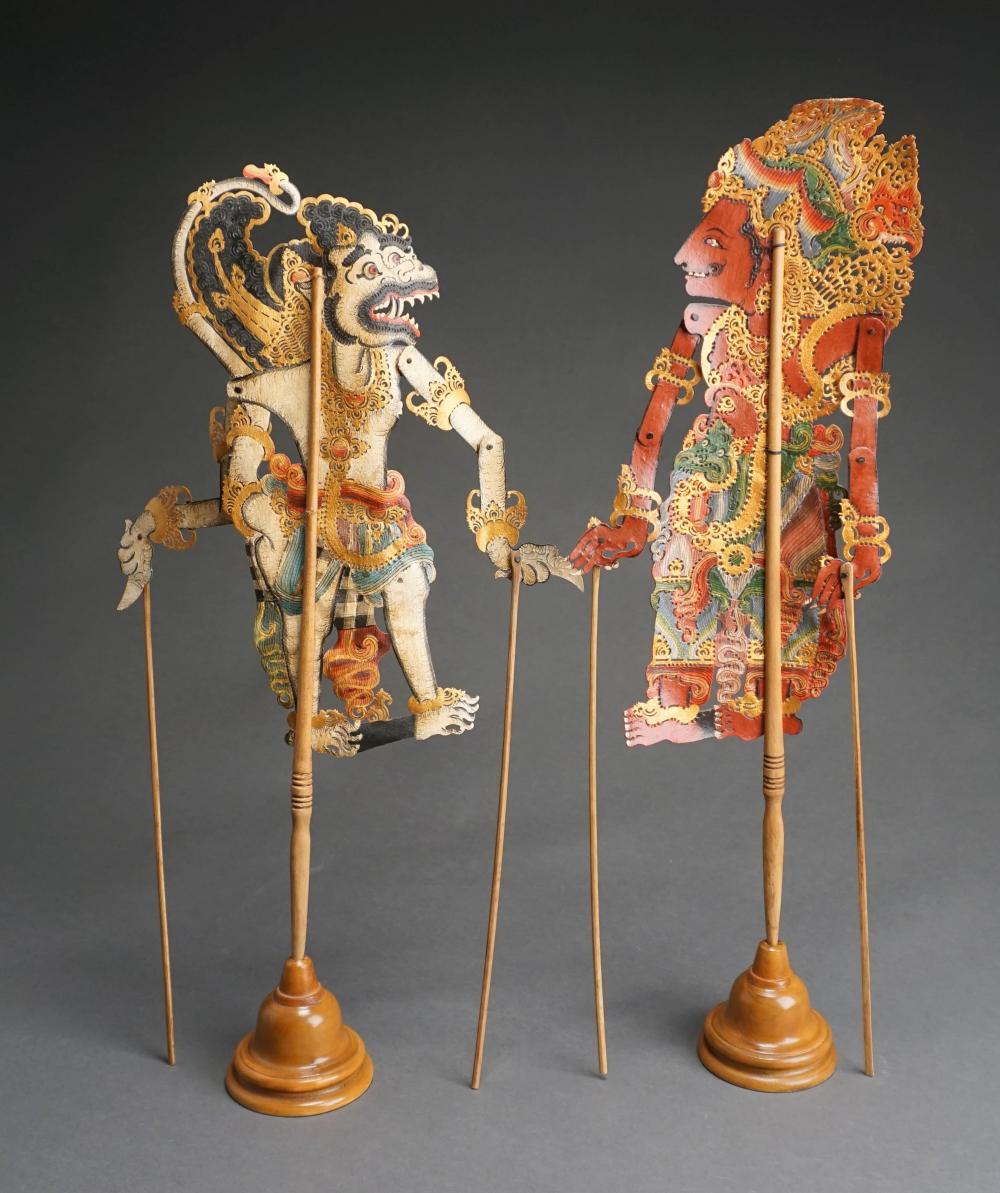 PAIR OF INDONESIAN DECORATED PARCHMENT 2e5359