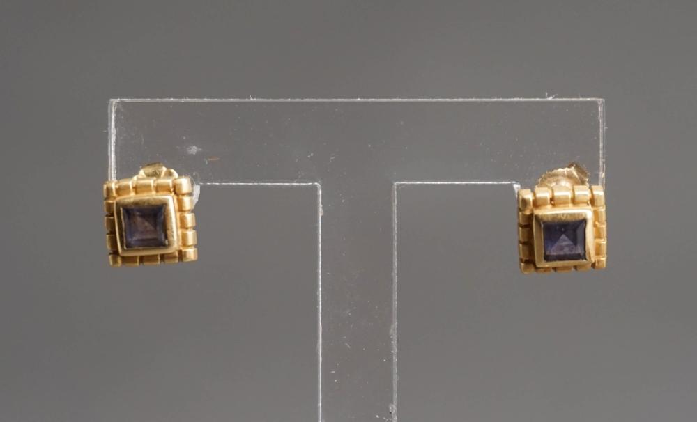 PAIR 18 KARAT YELLOW GOLD AND AMETHYST 2e537b