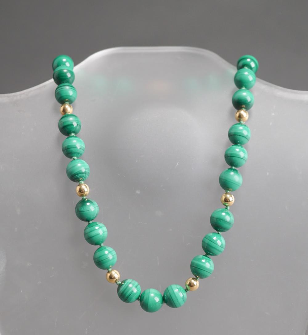 MALACHITE BEAD NECKLACE WITH A
