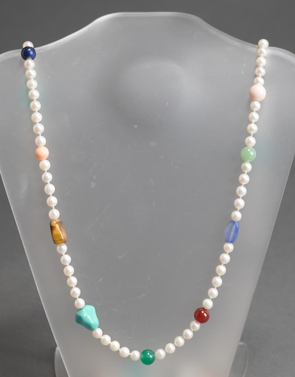 PEARL AND SEMI PRECIOUS STONE NECKLACE 2e5390