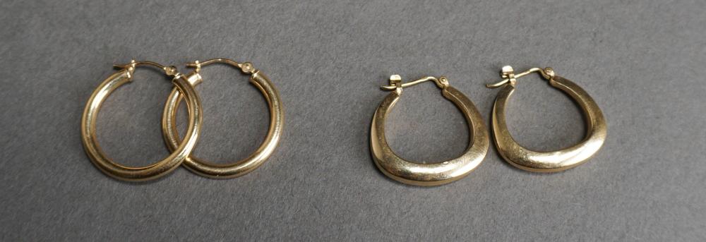 TWO PAIRS 14-KARAT YELLOW-GOLD