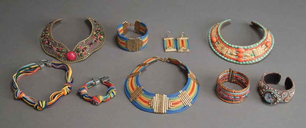 GROUP OF BEADED, CLOTH AND OTHER