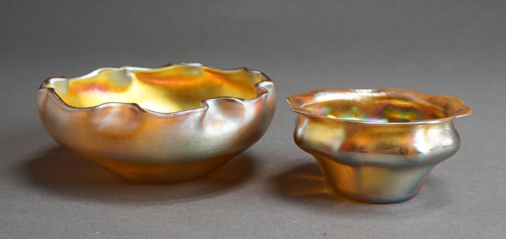 TWO L.C. TIFFANY FAVRILE GLASS