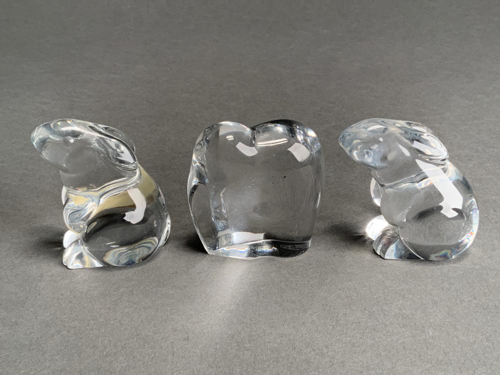 THREE BACCARAT CRYSTAL ANIMAL FIGURINES 2e53f4