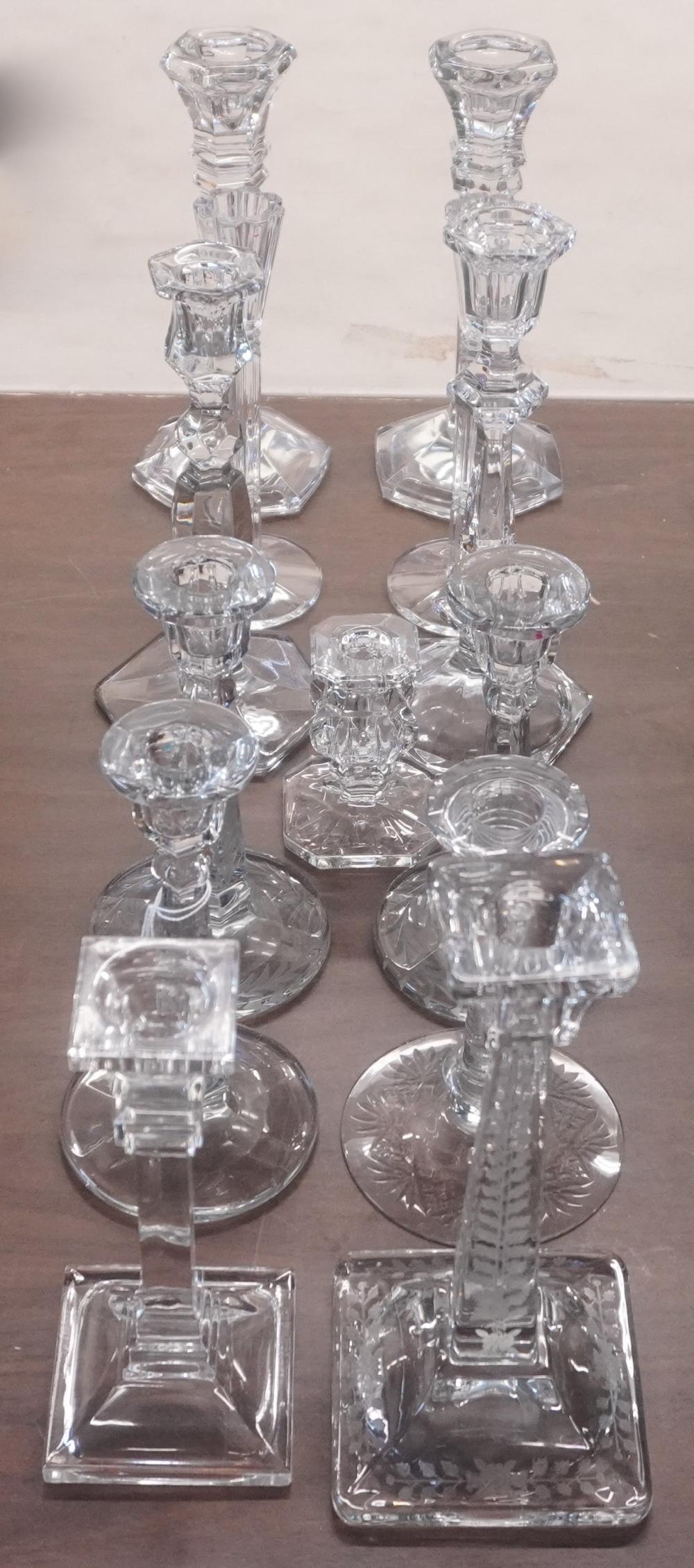 GROUP OF CRYSTAL AND GLASS CANDLESTICKSGroup 2e5488