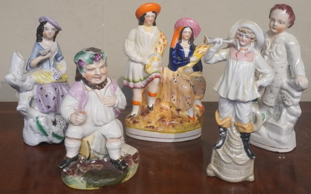COLLECTION OF FIVE STAFFORDSHIRE