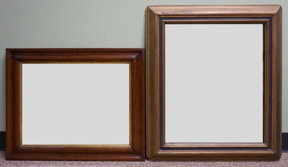 TWO PARCEL GILT FRAME MIRRORS LARGER