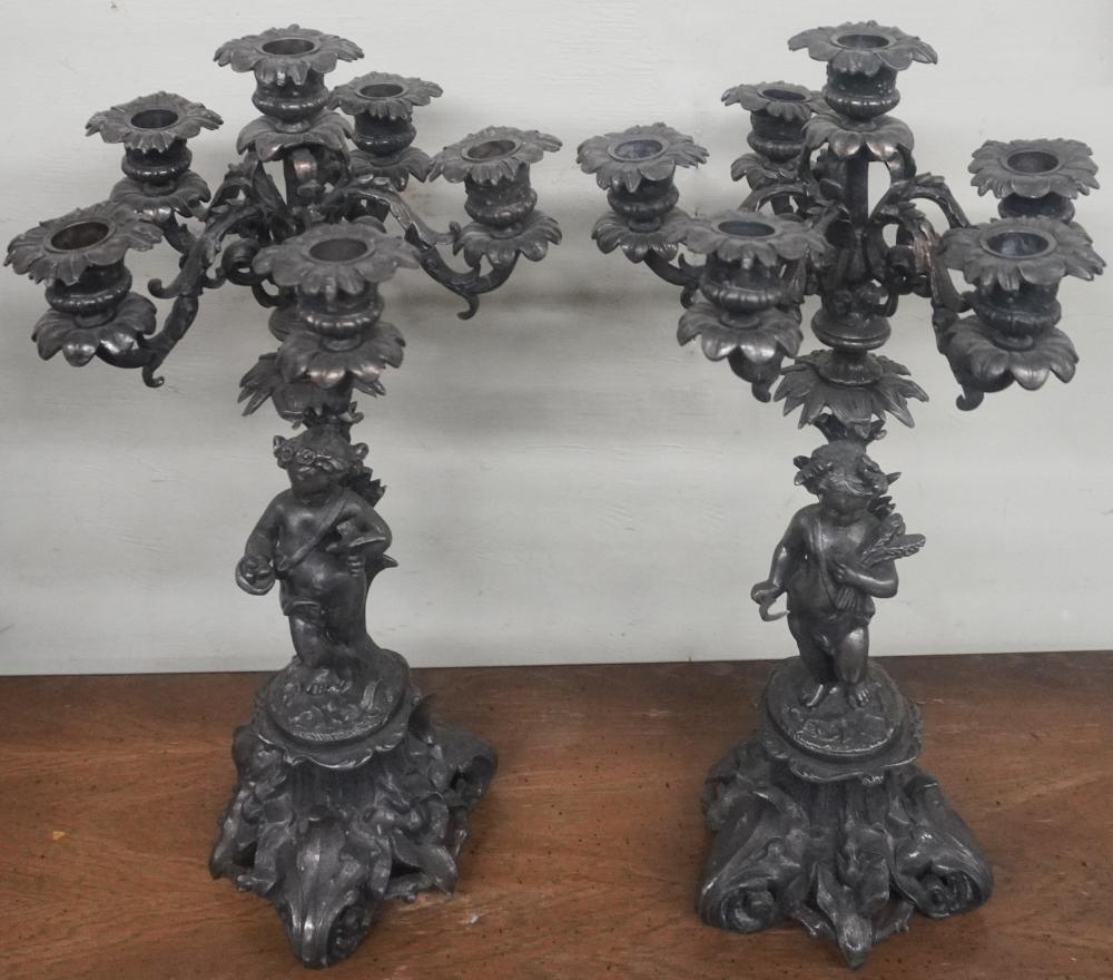 PAIR OF LOUIS XV STYLE PATINATED
