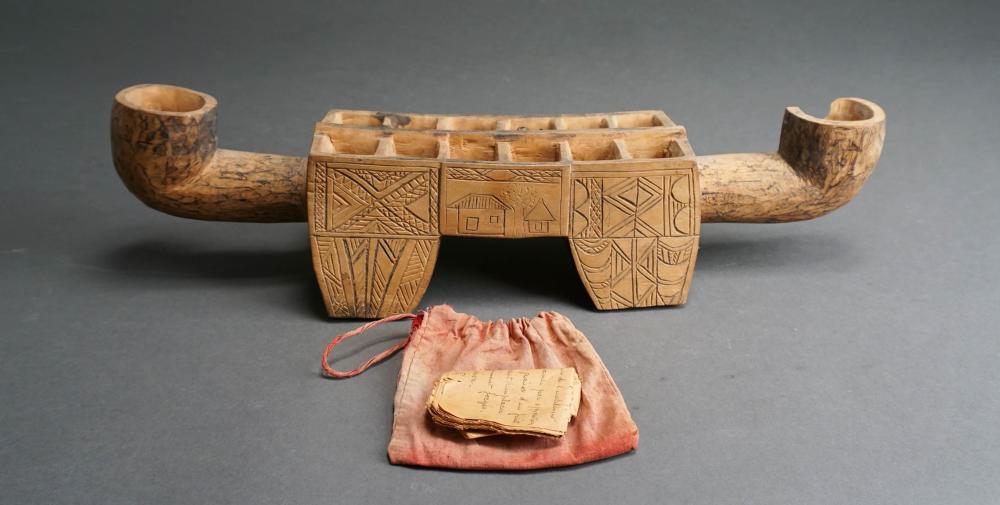 AFRICAN CARVED WOOD MANCALA BOARD