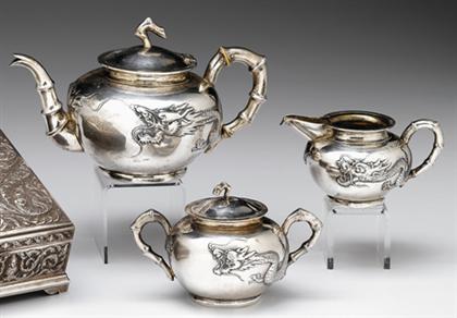 Three piece silver Chinese export