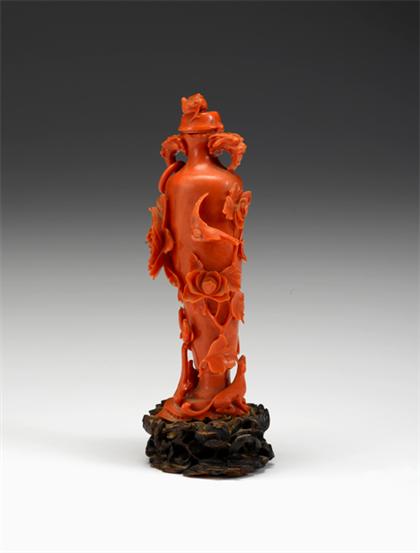 Fine Chinese carved coral covered 4a221