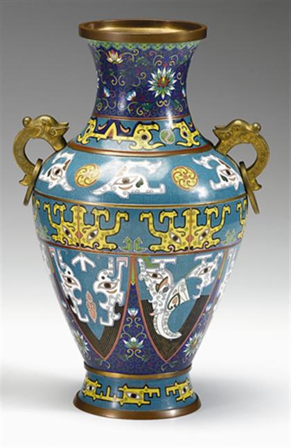 Large Chinese cloisonne baluster vase