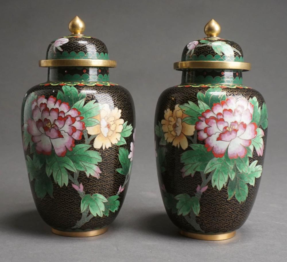 PAIR CHINESE CLOISONNE COVERED 2e568d