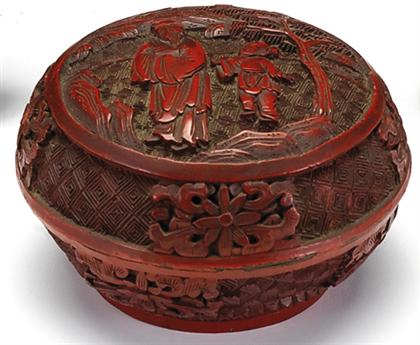 Chinese red cinnabar lacquer box 4a24d