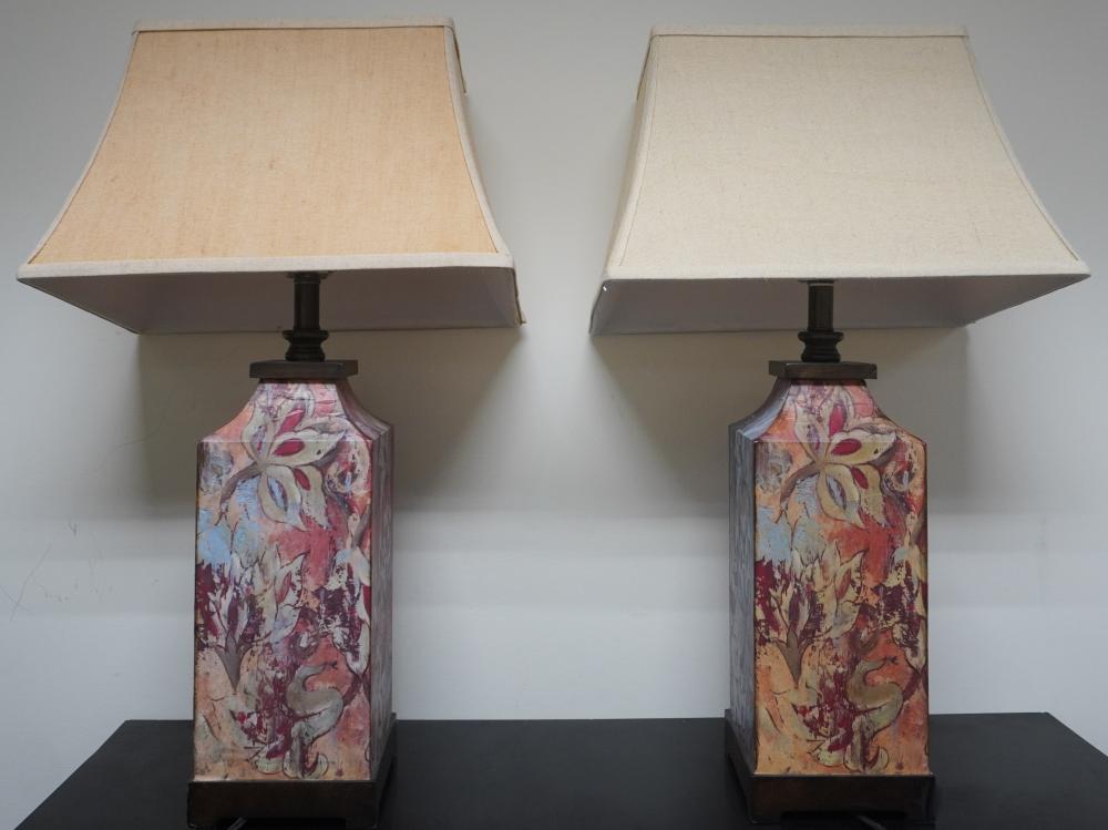 PAIR OF MODERN POLYCHROME PAINTED