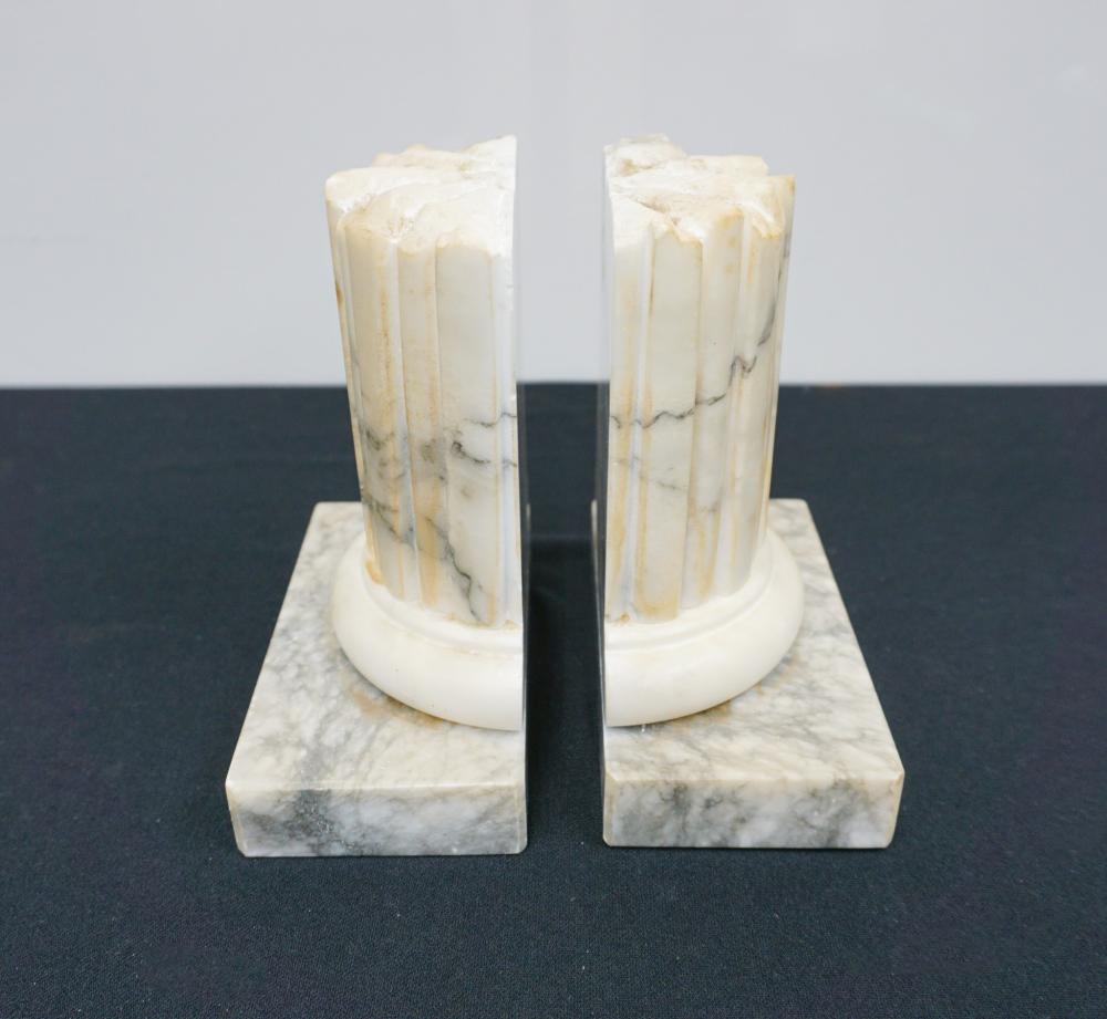 TWO PAIRS ALABASTER AND PATINATED