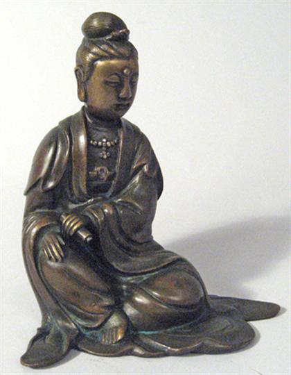 Chinese bronze quanyin silver 4a259