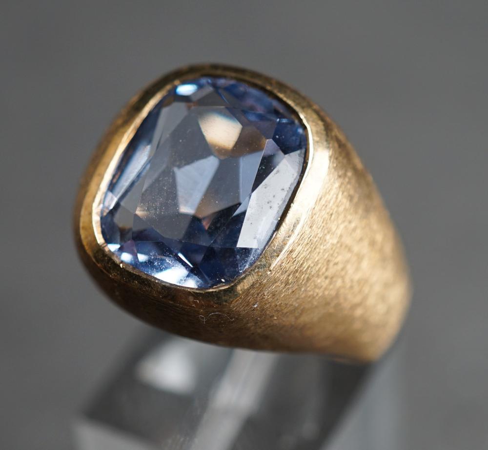 10-KARAT YELLOW-GOLD AND BLUE TOPAZ