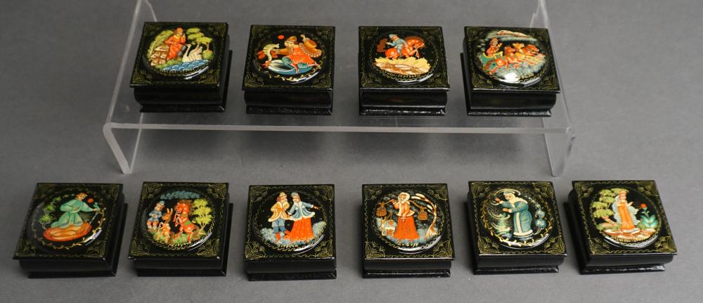 SERIES OF TEN HAND-PAINTED RUSSIAN