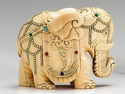 Two Chinese jeweled elephant ivory 4a273