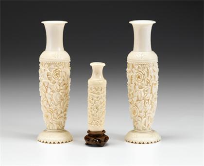 Three Chinese export elephant ivory