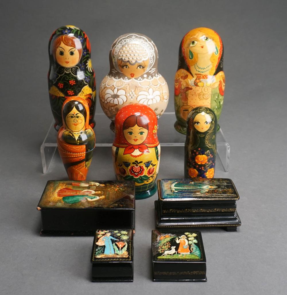 COLLECTION OF RUSSIAN LACQUER MATRYOSHKA