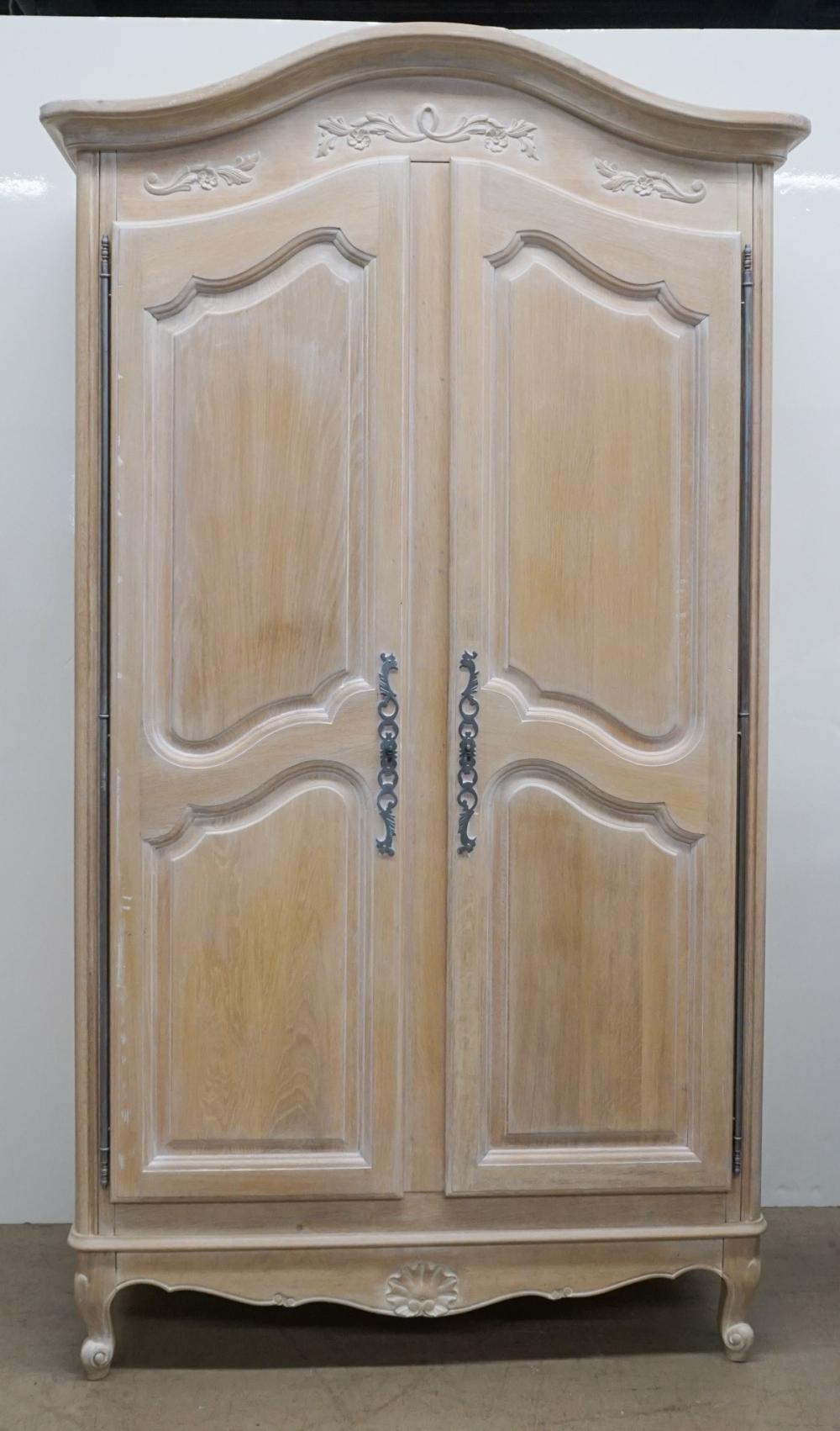 PROVINCIAL STYLE WHITEWASHED ARMOIRE