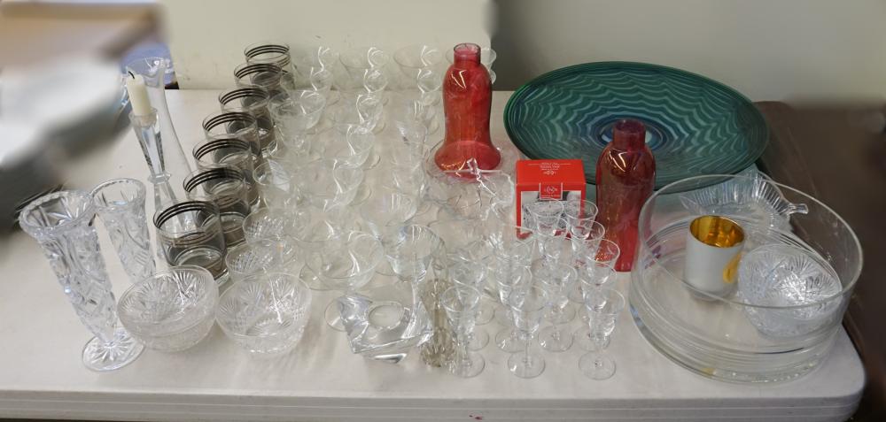COLLECTION OF GLASS BARWARE, CRYSTAL