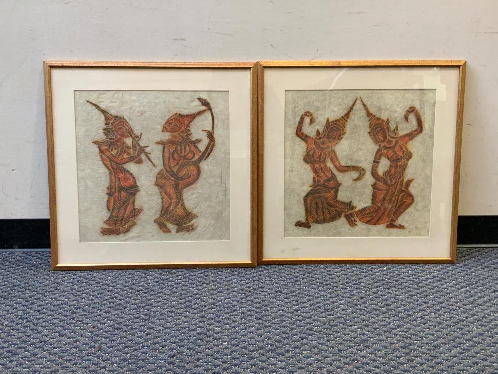 TWO THAI TEMPLE RUBBINGS 25 1/4