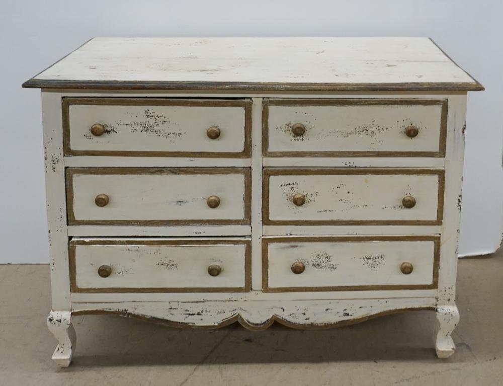PARTIAL GILT AND WHITE PAINTED SIDE