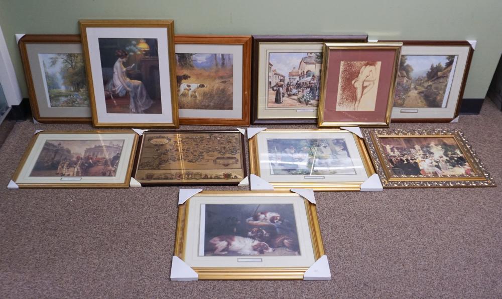 GROUP OF ELEVEN FRAMED COLOR PRINTS  2e592b