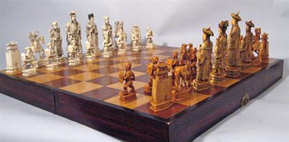 Large Chinese elephant ivory chess