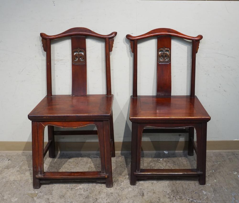 PAIR OF CHINESE RED STAINED FRUITWOOD