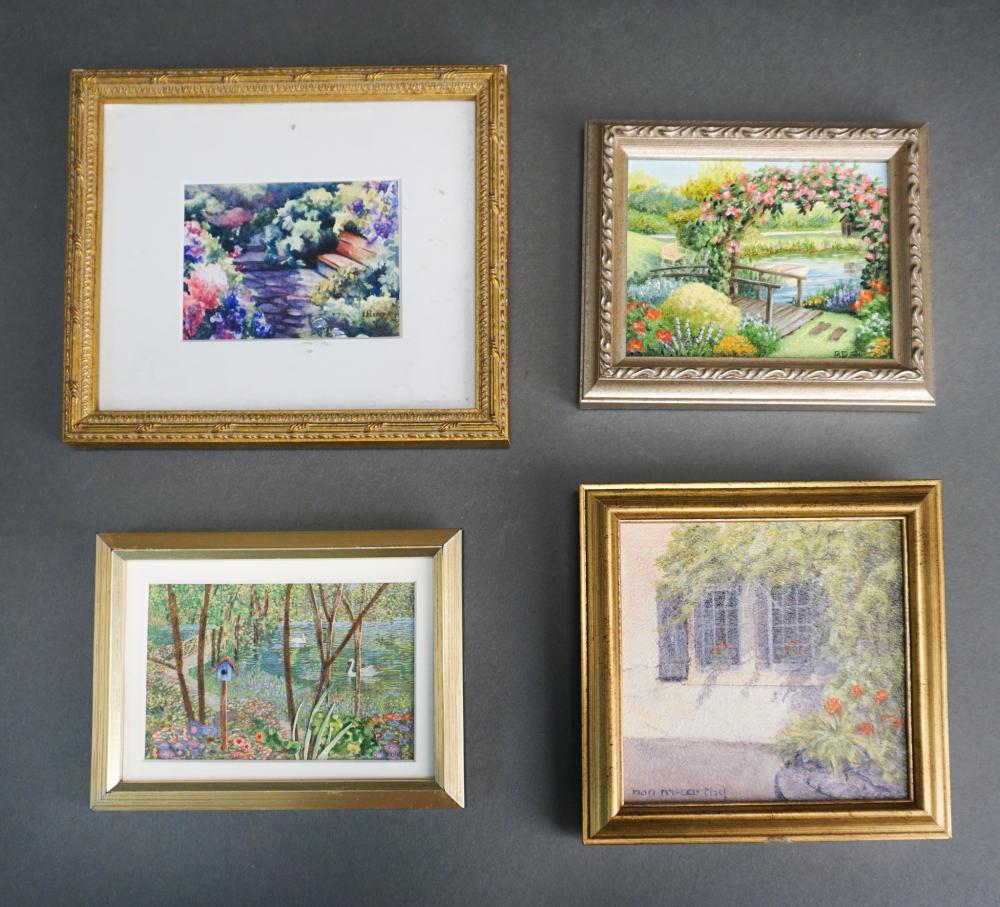 FOUR MINIATURE PAINTINGS OUTDOOR 2e59ae