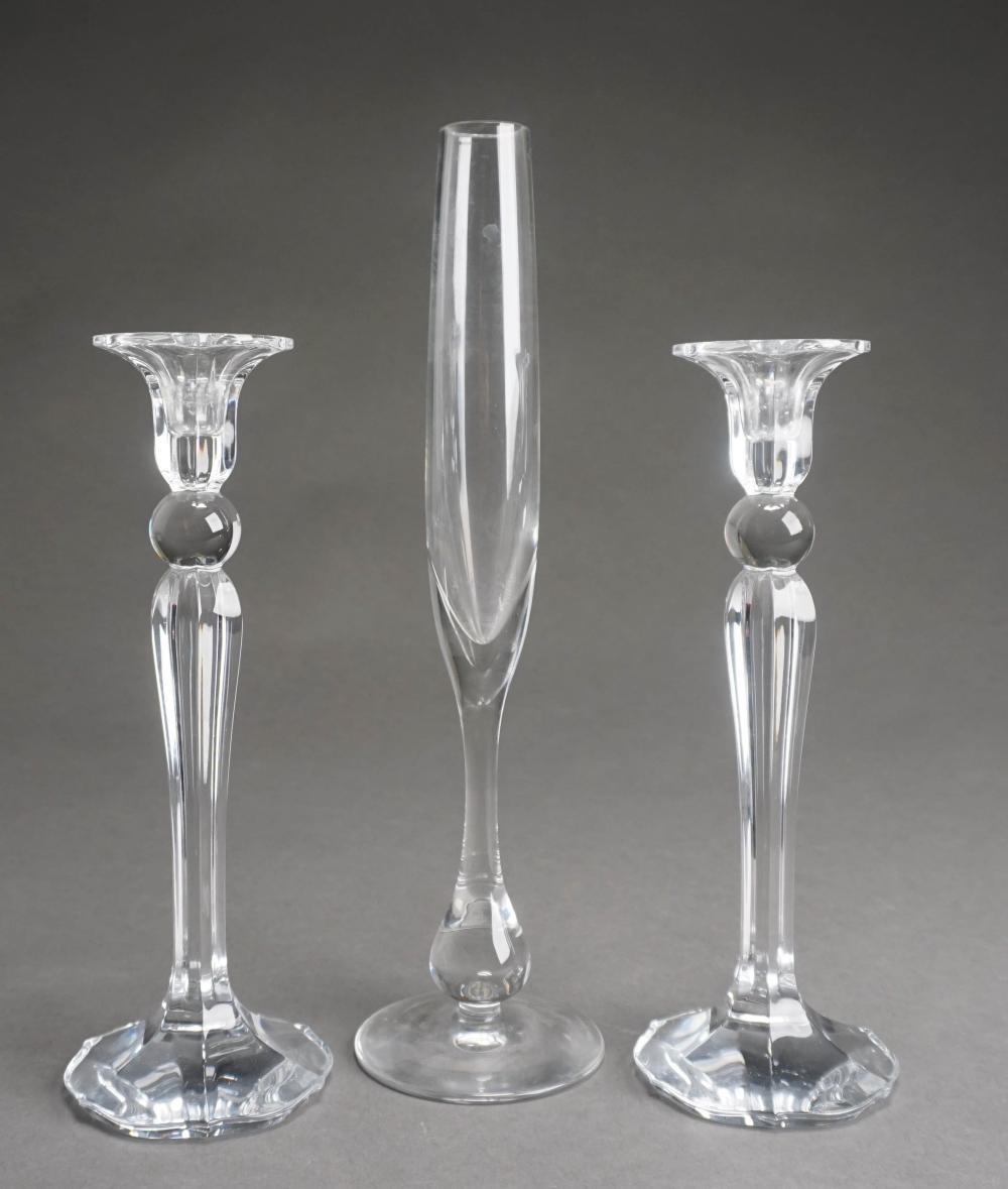 BACCARAT CRYSTAL VASE AND PAIR 2e59d1